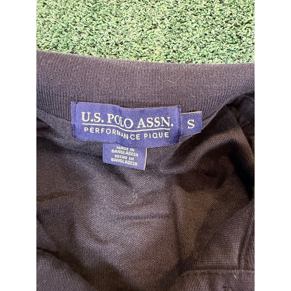 US Polo Assn Performance Pique Black Polo Shirt Size S